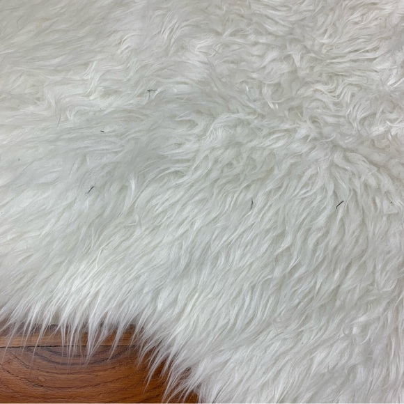 IKEA Accents Ikea White Faux Fur Rug Black Faux Fur Fabric Product